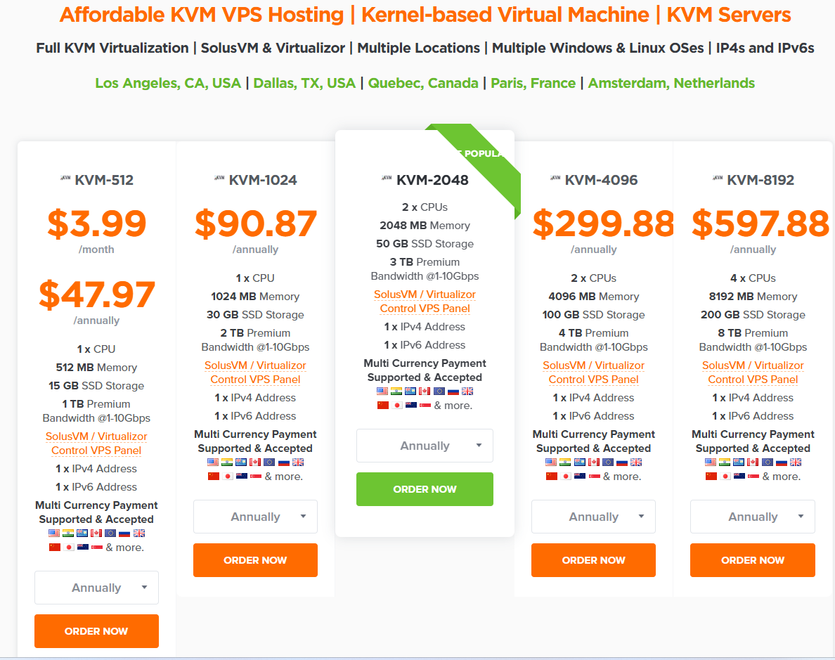 HostNamaste KVM VPS from USD48 per year