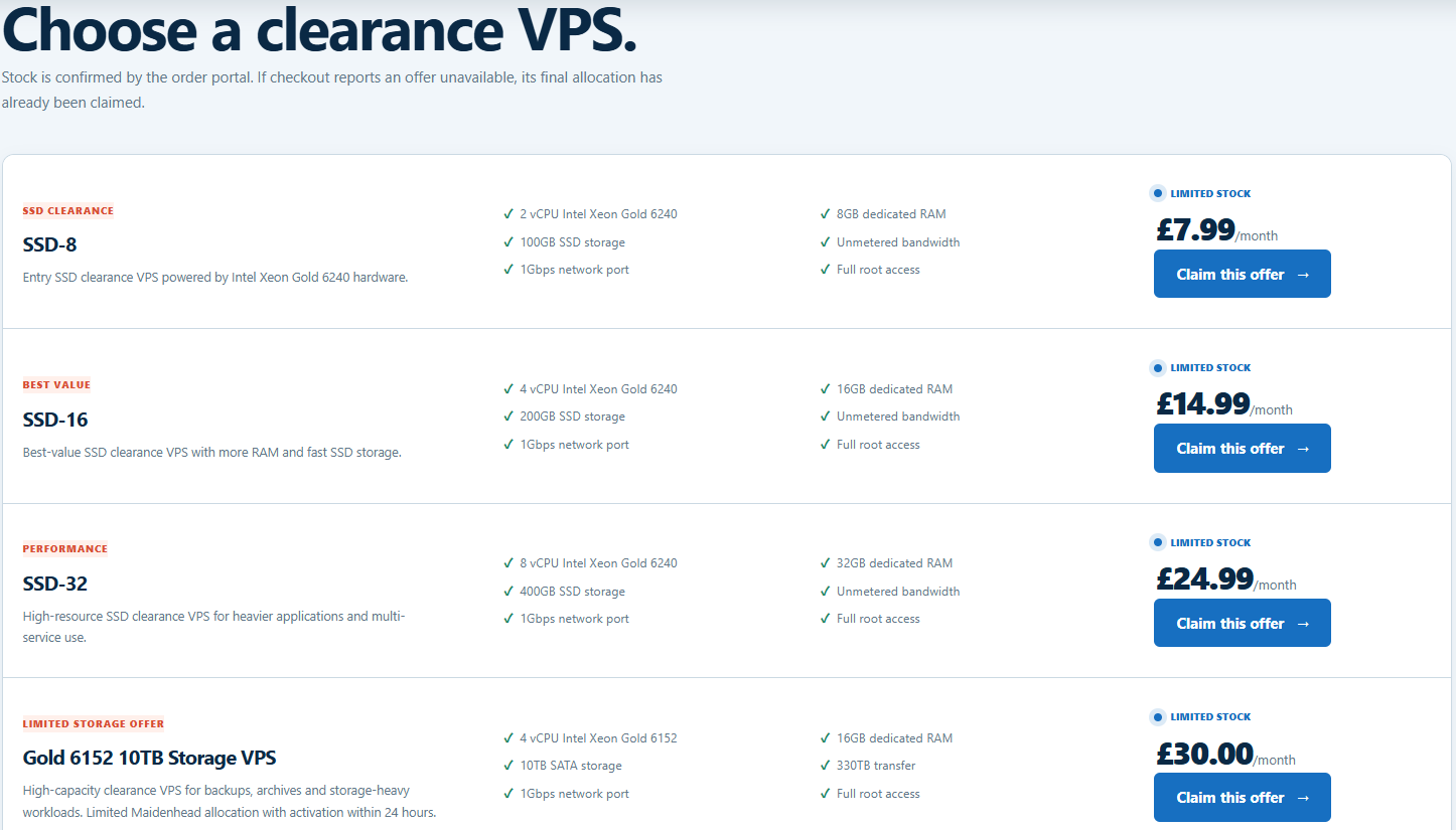 xHosts UK VPS: Xeon Gold 6138, 4 Cores 16GB at £7.50/mo