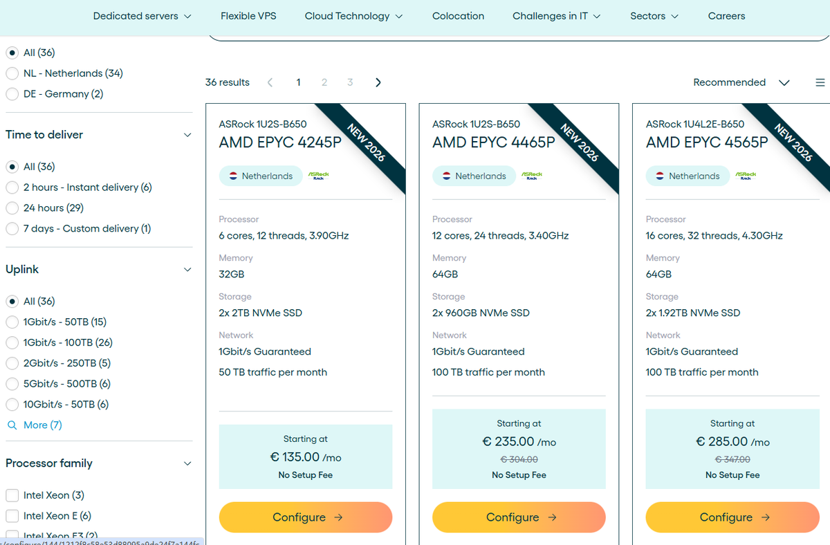WorldStream plans screenshot
