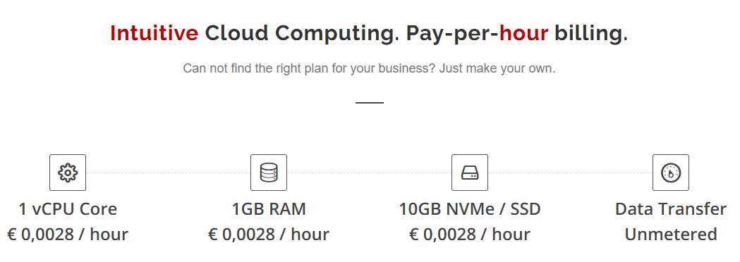 MivoCloud plans screenshot
