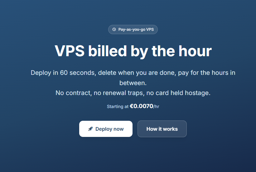 VirtuaCloud plans screenshot