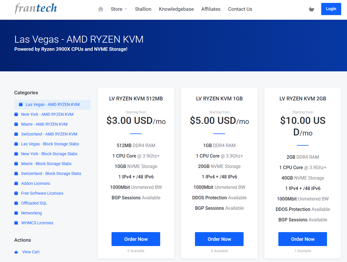 BuyVM plans screenshot