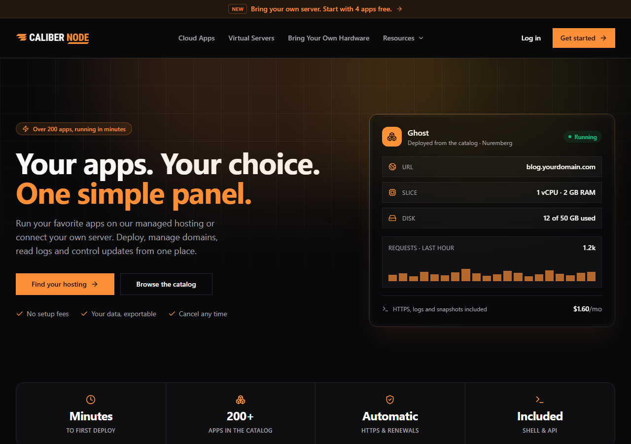 CaliberNode official website homepage