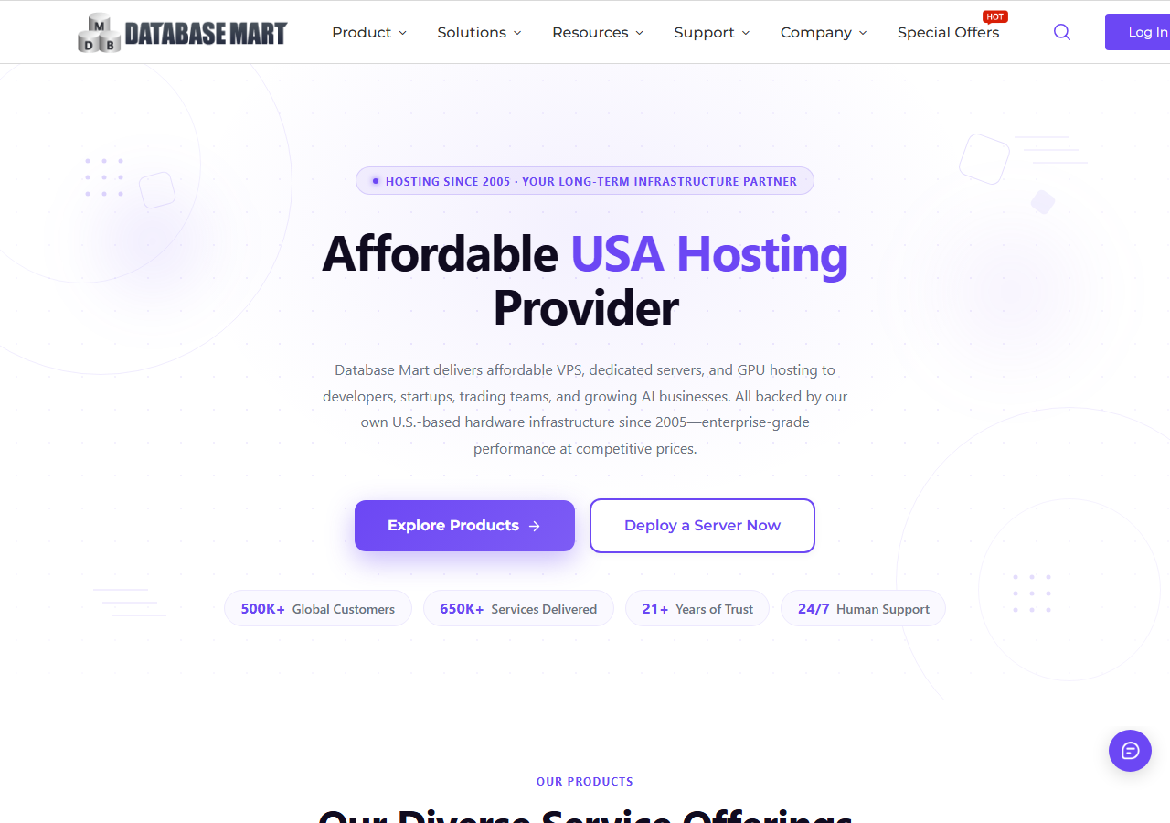 DatabaseMart official website homepage