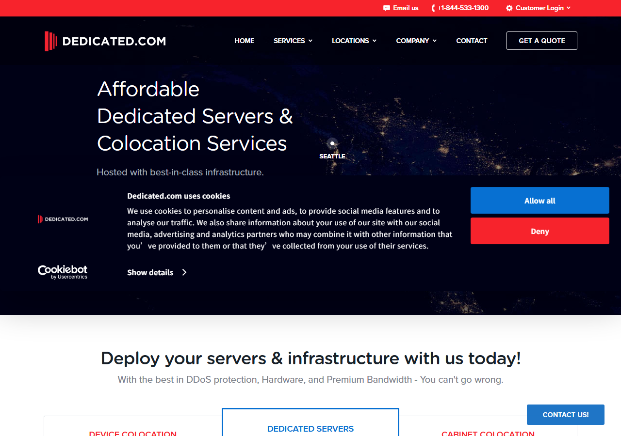 Dedicated.com official website homepage