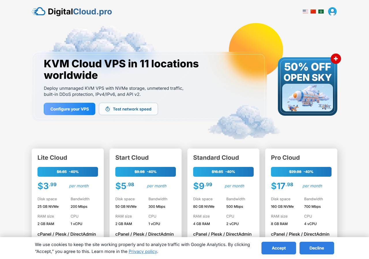 DigitalCloud official website homepage