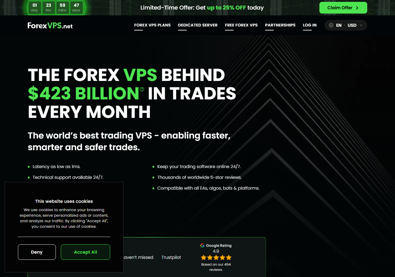 ForexVPS official website homepage