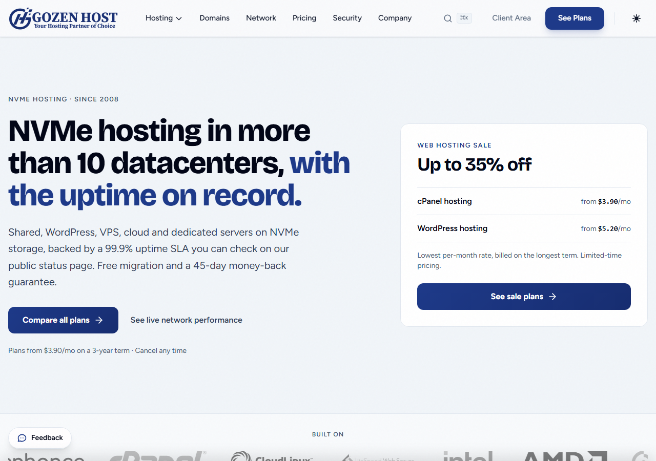 GozenHost official website homepage