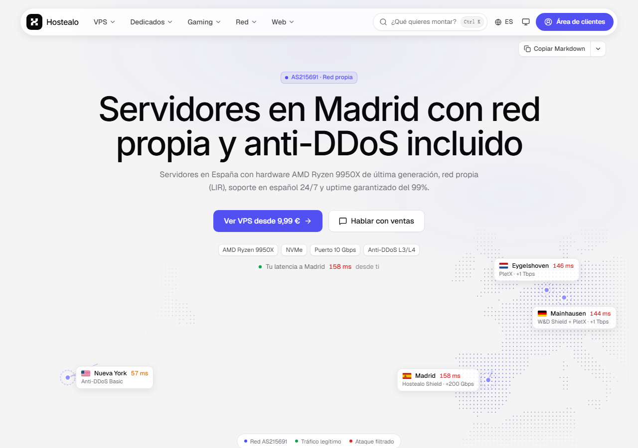 Hostealo official website homepage