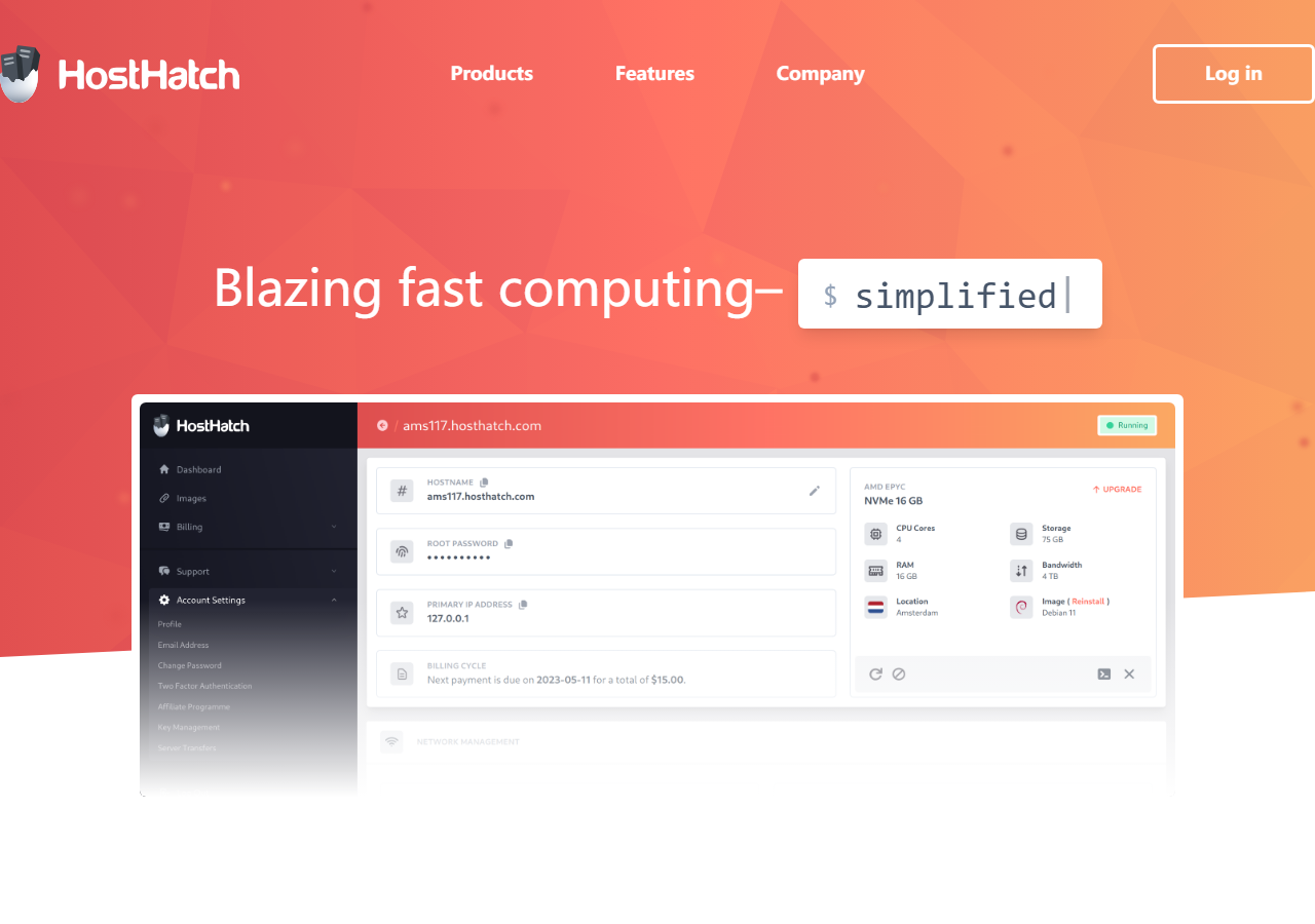 HostHatch official website homepage