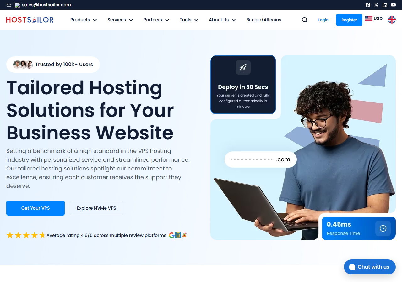 HostSailor official website homepage