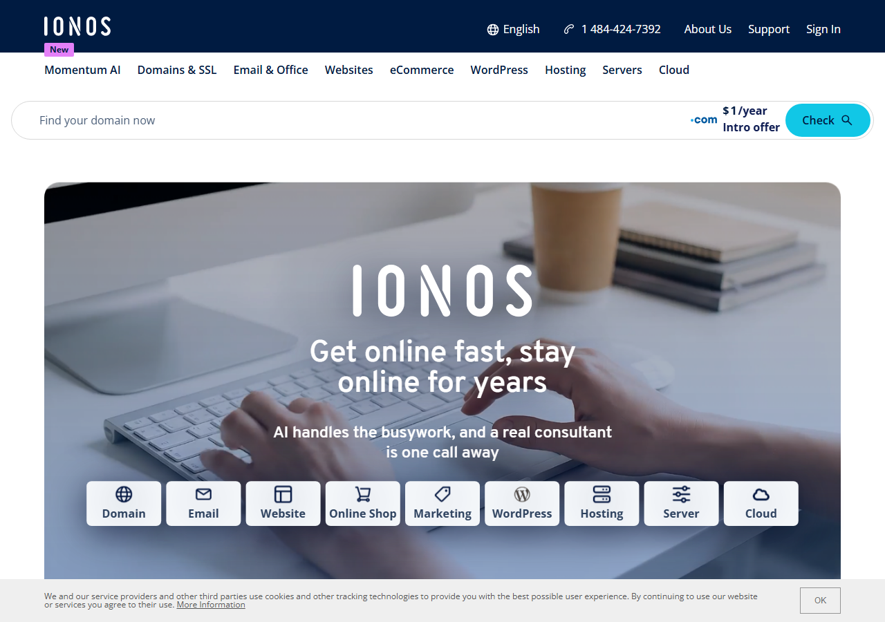 IONOS official website homepage