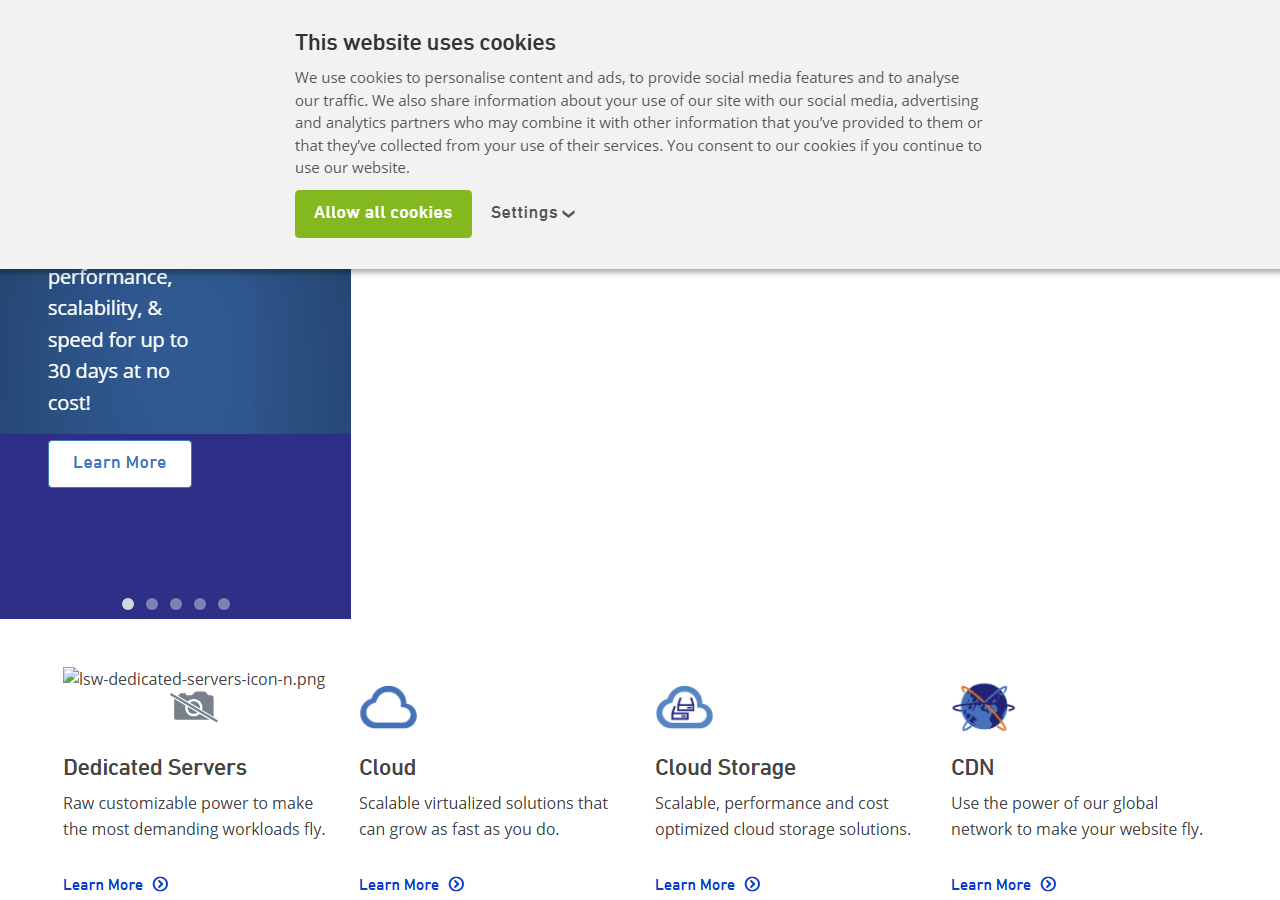 Leaseweb official website homepage