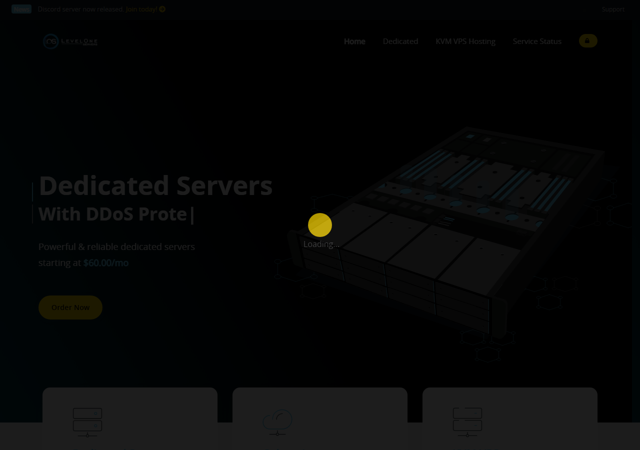 LevelOneServers official website homepage
