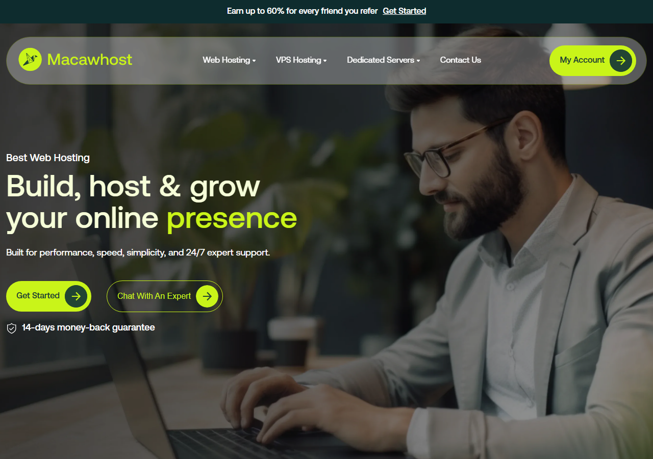 MacawHost official website homepage