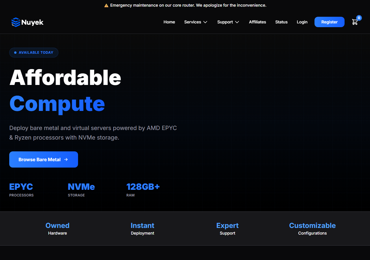 Nuyek official website homepage