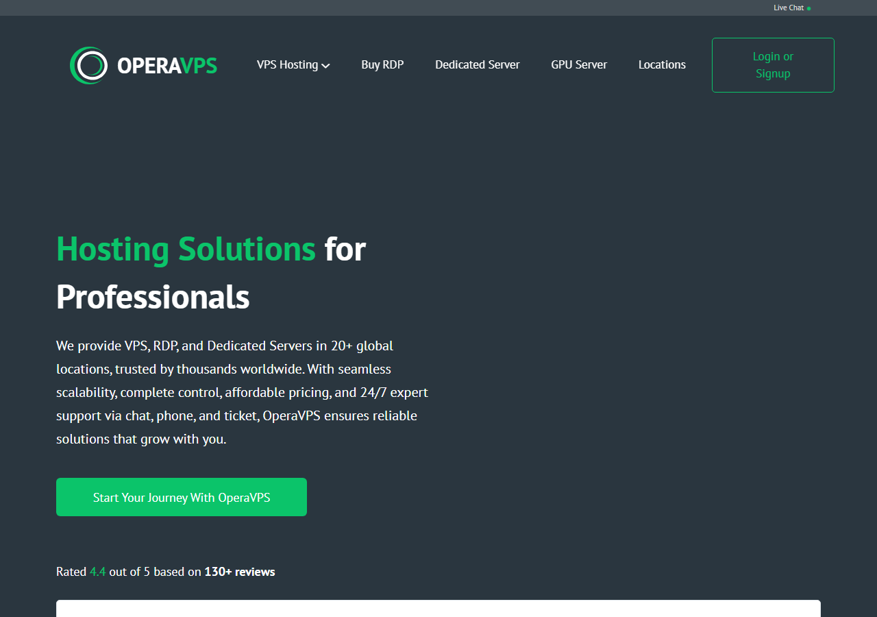 OperaVPS official website homepage