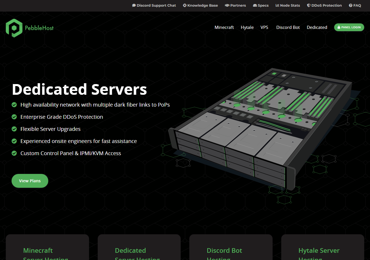 PebbleHost official website homepage