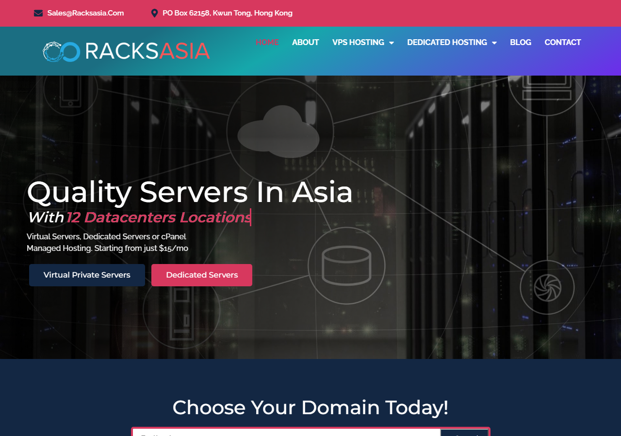 RacksAsia official website homepage