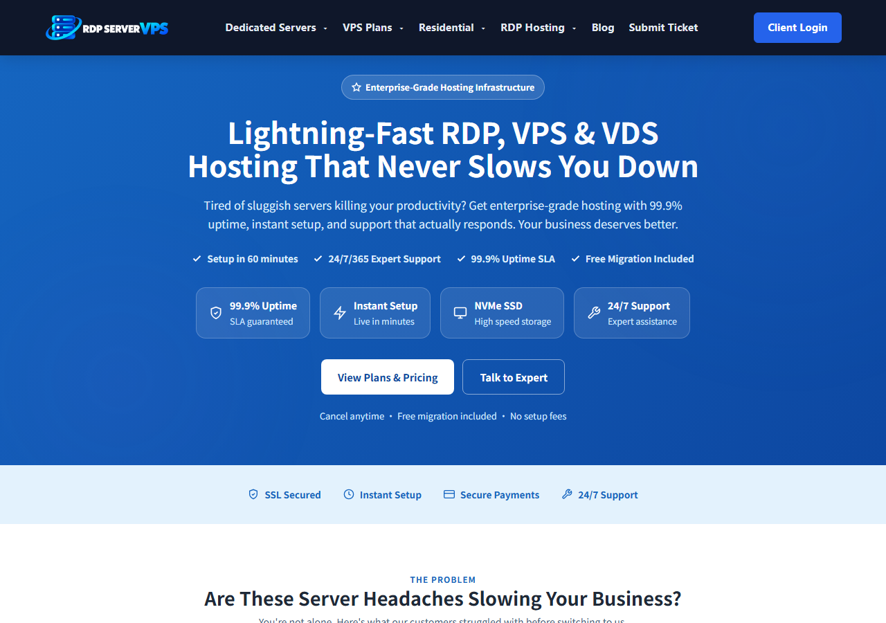 RDPServerVPS official website homepage