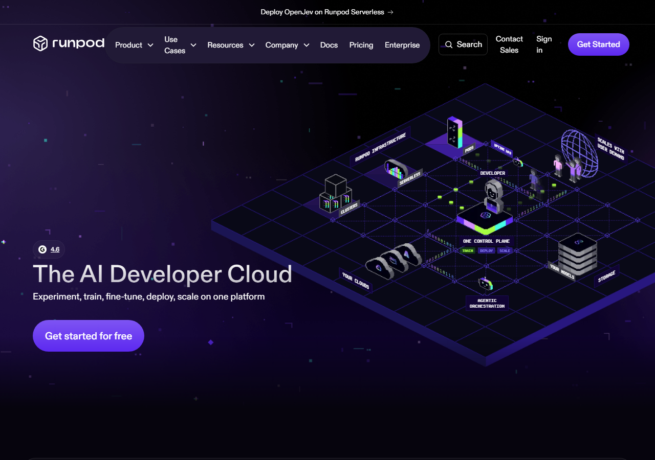 RunPod official website homepage