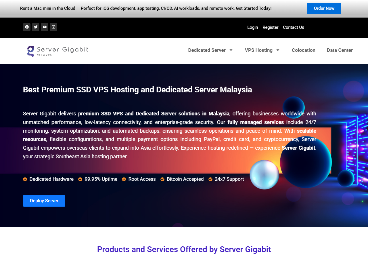 ServerGigabit official website homepage