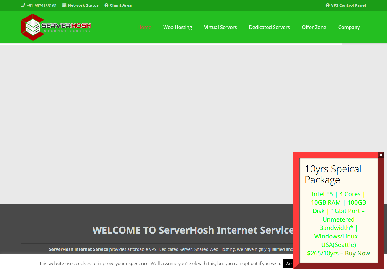 ServerHosh official website homepage