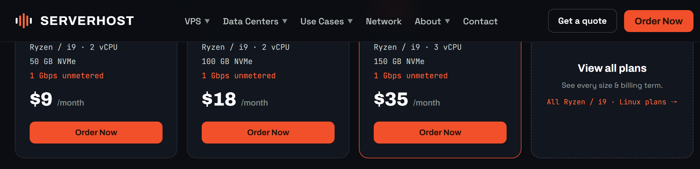 ServerHost official website homepage