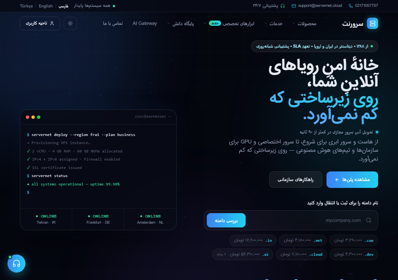 ServerNet official website homepage