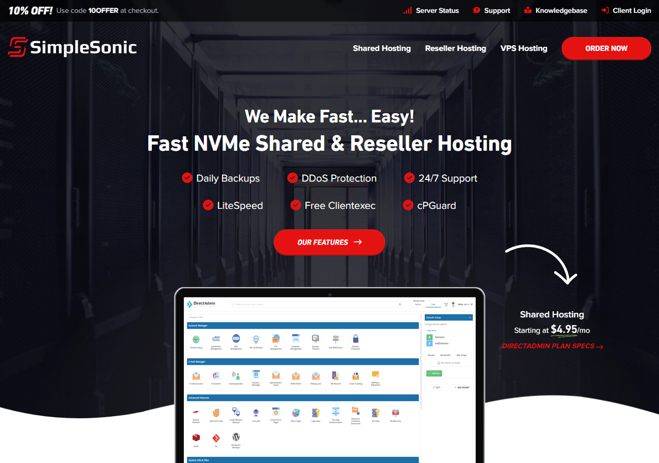 SimpleSonic official website homepage