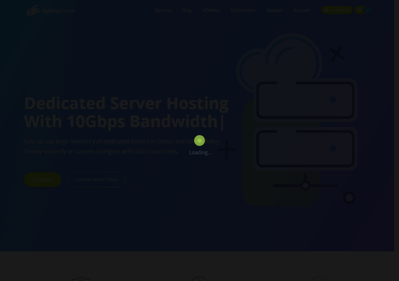 SpinServers official website homepage