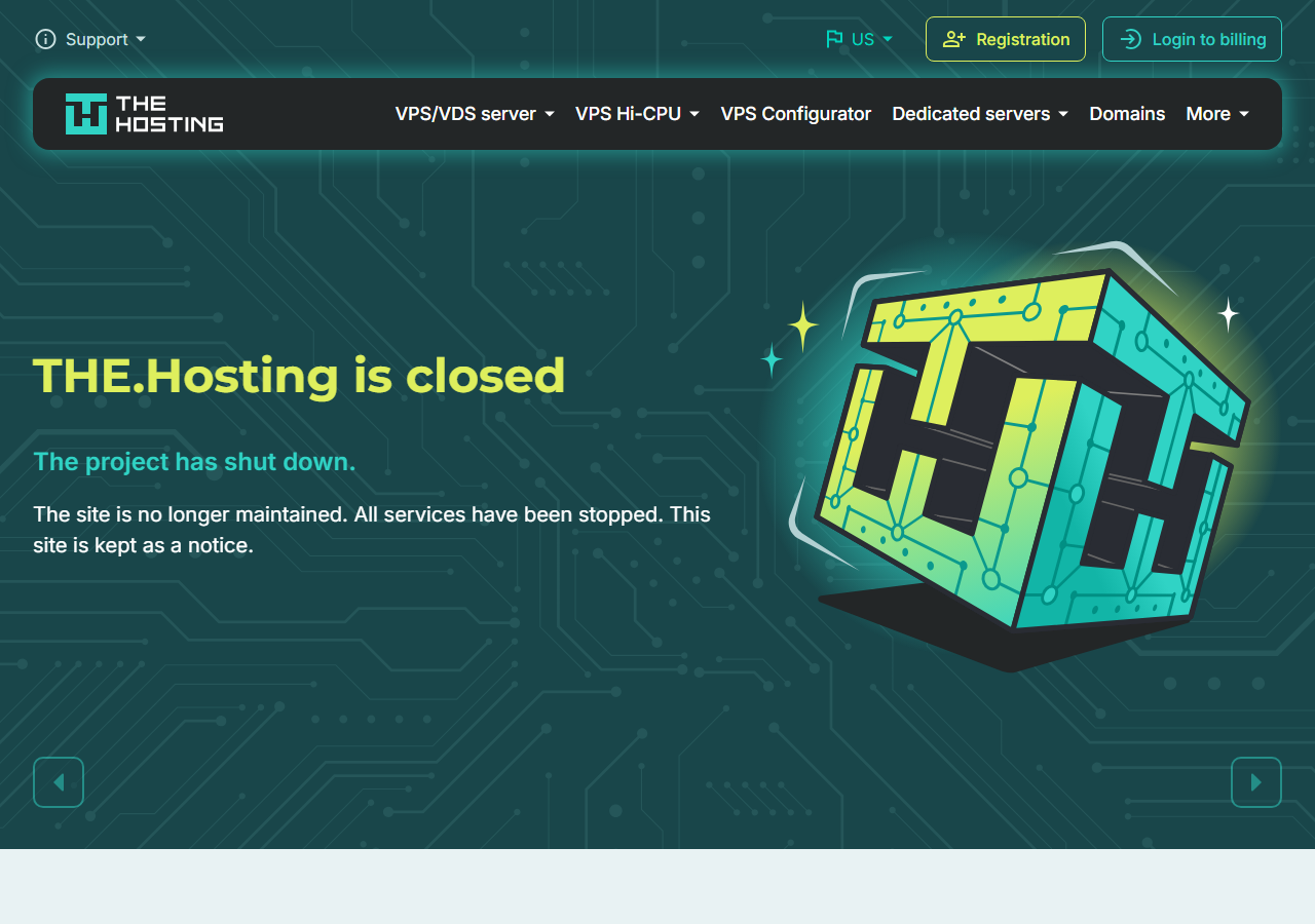 The.Hosting official website homepage