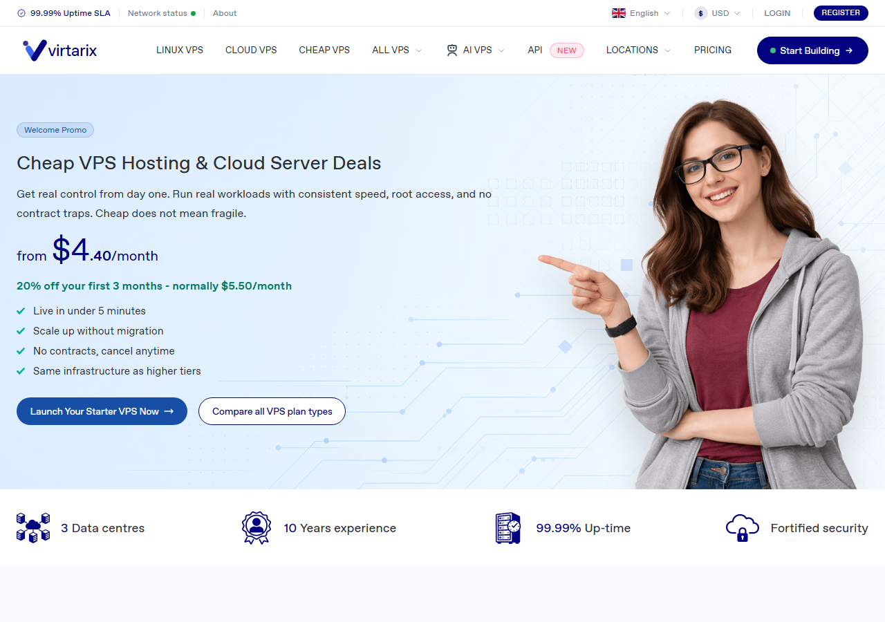 Virtarix official website homepage