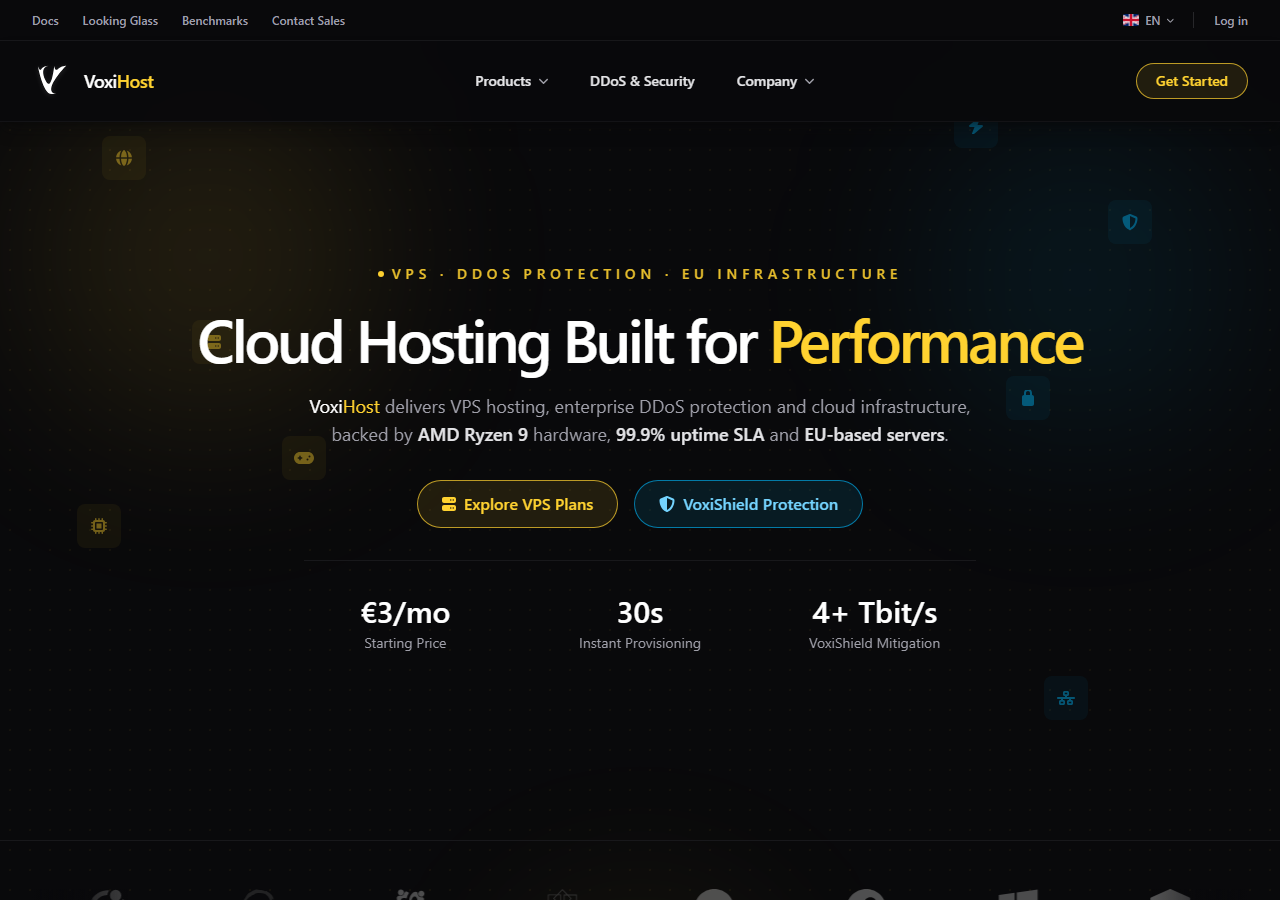 VoxiHost official website homepage
