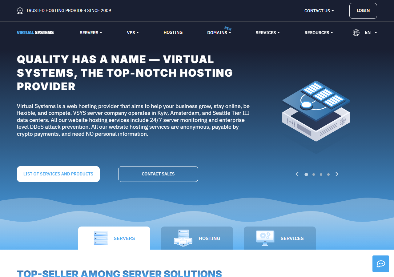 VSYS.host official website homepage