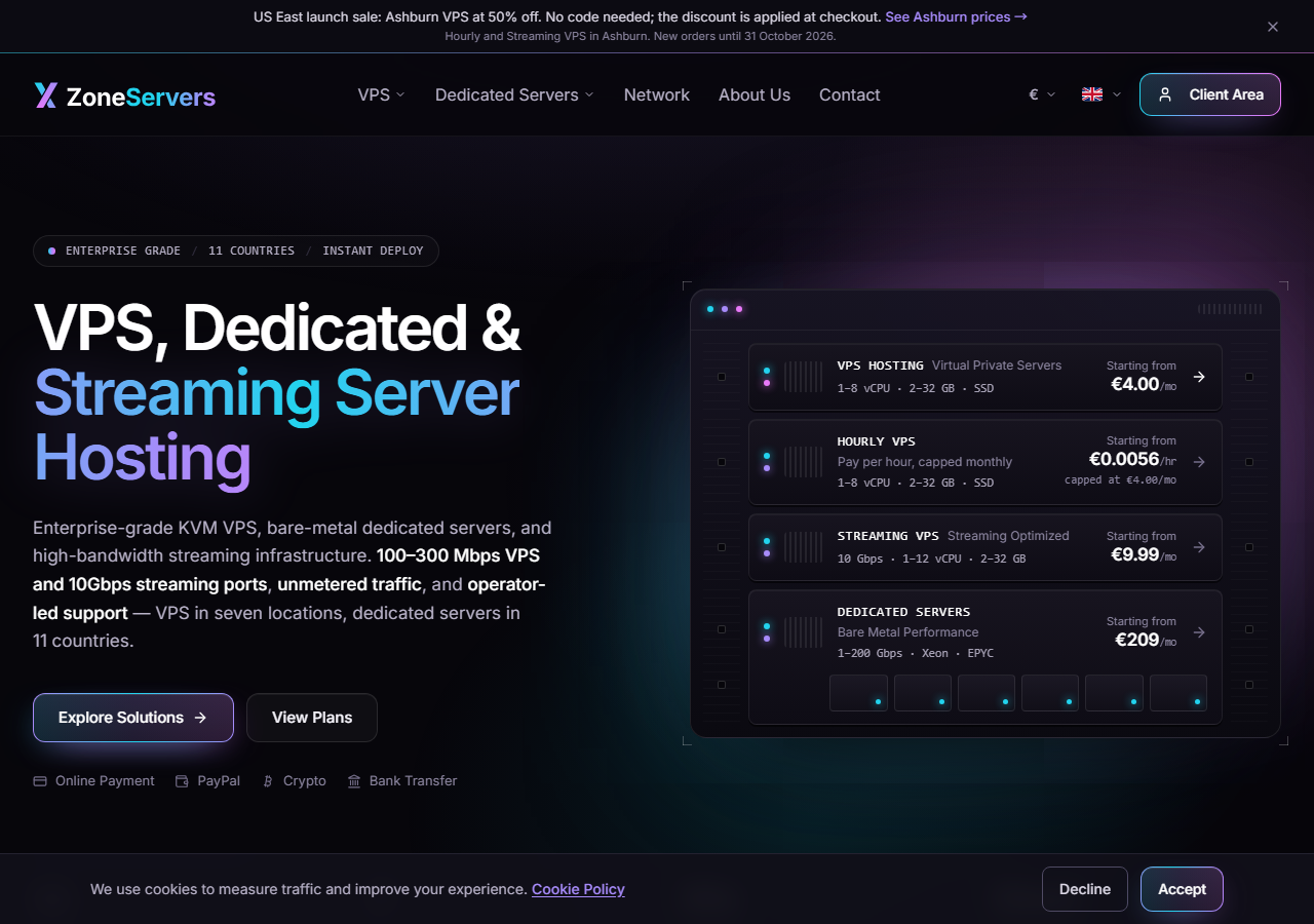 X-ZoneServers official website homepage